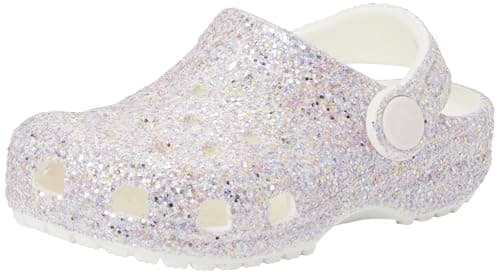 Image of Crocs Unisex Kids, Classic Fantasy Glitter Clog K, White, 11 UK Child