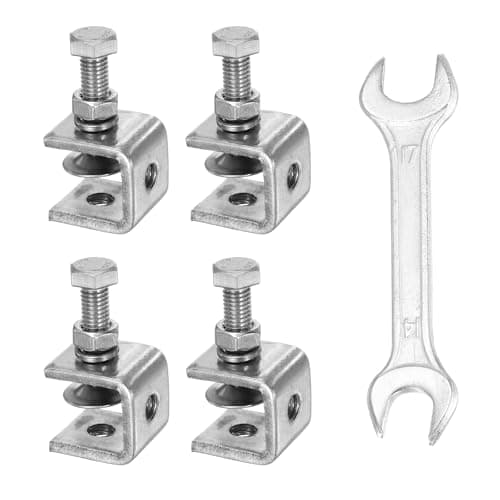 Image of sourcing map 4PCS 304 Stainless Steel C Clamps Mini 3/4" (20mm) Wide Jaw Opening Small Galvanized U Clamp for Woodworking Welding Building Household Mounting