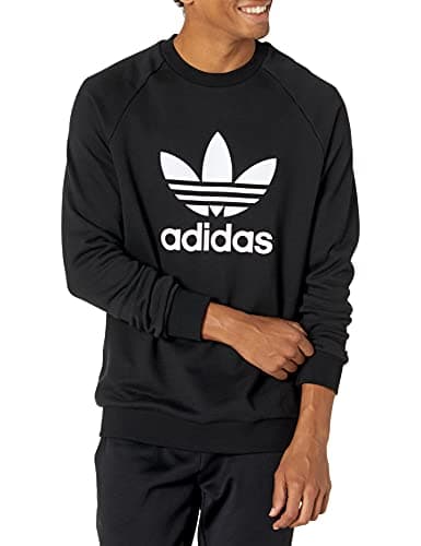 Image of adidas Originals Men's Adicolor Trefoil Crew Neck, Black/White, Small