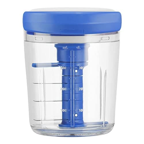 Image of Jamie Oliver by Tefal K1644344 Chop and Shaker Without Electricity Multi Chopper Universal Chopper for Vegetables, Fruit, Onions, Nuts, Garlic, White/Blue, Capacity 450 ml