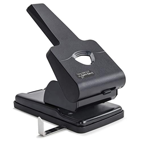 Image of Rapesco 1631 Germ-Savvy Antibacterial HD865-P Heavy Duty 2-Hole Punch, Black