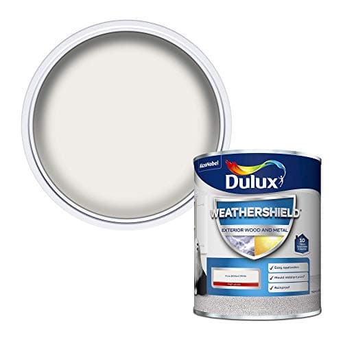 Image of Dulux Weather Shield Exterior High Gloss Paint, Pure Brilliant White, 750 ml