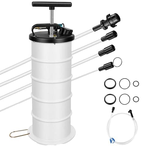 Image of 6.5L Manual & Pneumatic Vacuum Oil Pump – Fluid Extractor Suction Pump with 4 Tubes for Oil, Fuel, Brake Fluid & Coolant Transfer – Suitable for Cars, Motorbikes, Boats, ATVs & More