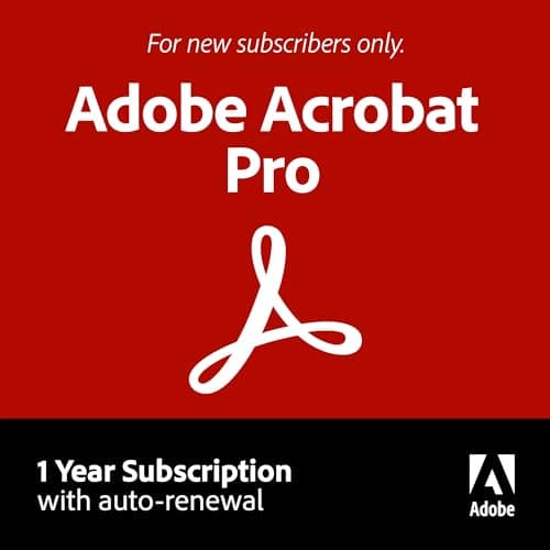 Image of Adobe Acrobat Pro | PDF Software | Convert, Edit, E-Sign, Protect | 12-Month Subscription with Auto-Renewal | PC/Mac