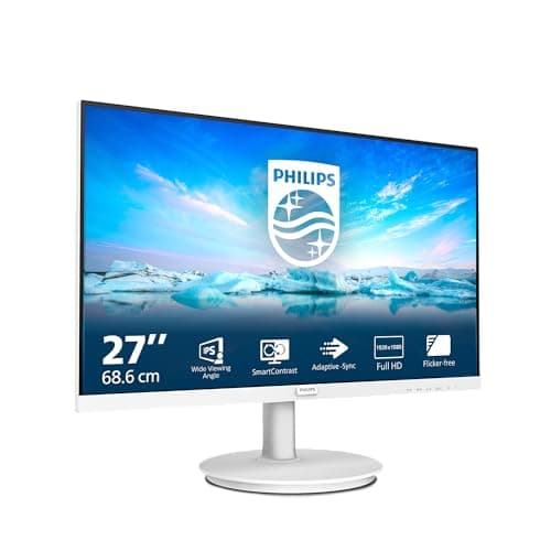 Image of Philips 271V8AW- 27 Inch FHD White Monitor, 75Hz, 4ms, VA, Speakers, AdaptiveSync, Flickerfree, Anti-Glare (1920 x 1080, 250 cd/m², HDMI)