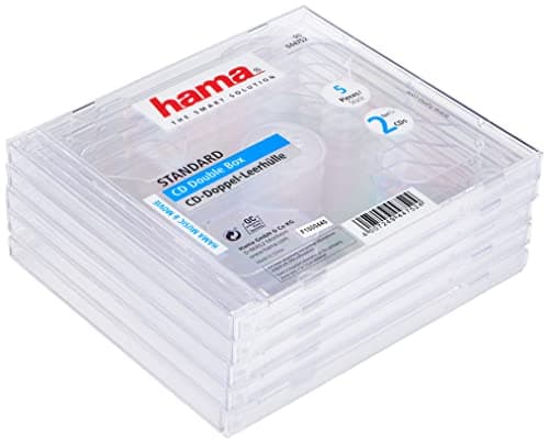 Image of Hama Standard CD Double Jewel Case, pack of 5, transparent