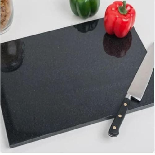 Image of New Large Black Granite Chopping Board Kitchen Work Top Surface Protector, Avoid Getting unwanted Scratches and Stains on Your worktops with This Glossy Granite - Dimensions 40cm x 30cm x 1.5cm