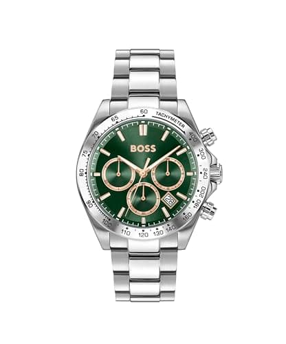 Image of BOSS Chronograph Quartz Watch for Men Hero 2.0 Collection with Silver Stainless Steel Bracelet - 1514268