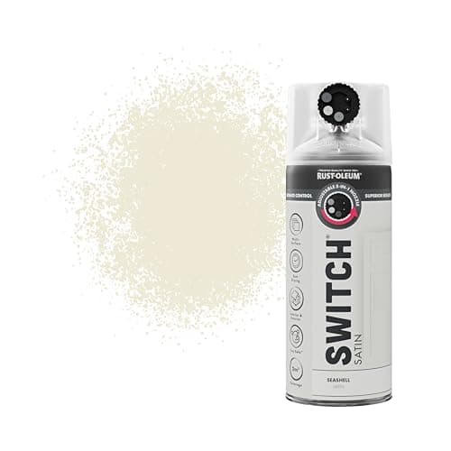 Image of Rust-Oleum Switch 5 in 1 Nozzle Multi Surface Topcoat Decorative Spray Paint Aerosol 400ml Seashell Satin Finish
