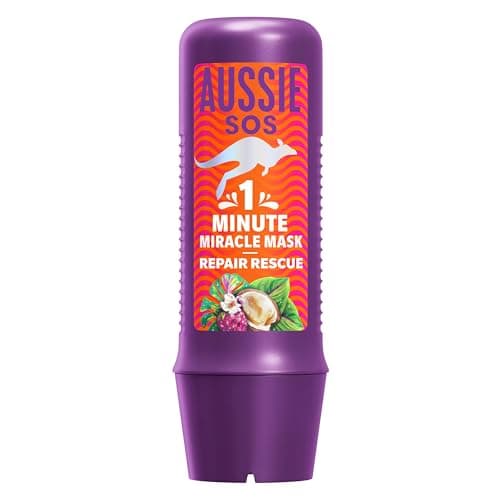 Image of Aussie SOS 1 Minute Miracle Repair Rescue Mask 250ml to Deeply Nourish Dry, Damaged Hair