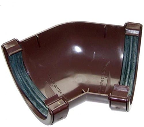 Image of FLOPLAST 112mm Round Gutter Pipe 135 Degree Angle - Brown - Pack of 2