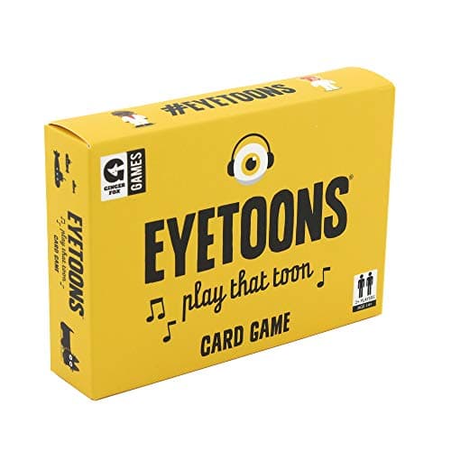 Image of Ginger Fox Eyetoons Card Game - Name That Tune Musical General Knowledge Trivia Quiz Cards - Family Fun Tabletop Games