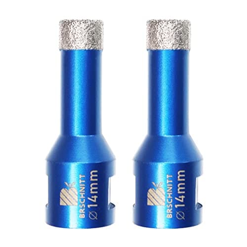 Image of Diamond Drill Bit 14mm,BRSCHNITT 2pcs M14 Vacuum Brazed Diamond Tip Drill Bit for Tile Porcelain Stoneware Ceramic Marble Granite Drilling,Suitable For Angle Grinders