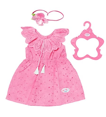 Image of Zapf Creation Baby Born Trendy Flowerdress - Fits Baby Born Dolls up to 43cm - Set Includes Dress, Headband and Hanger - Suitable for Children Aged 3+ Years - 832684, Multicolor