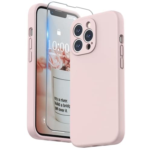 Image of SURPHY Liquid Silicone Case for iPhone 13 Pro Case, Individual Protection for Each Lens Shockproof Rubber Full Body Thickened Design for iPhone 13 Pro 6.1 inch 2021 (Pink)