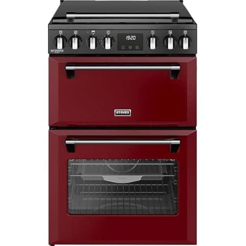 Image of Stoves 60cm wide Double Oven Dual Fuel Richmond DX MRA 60DF Mini Range Cooker - Garnet Red - A/A Rated
