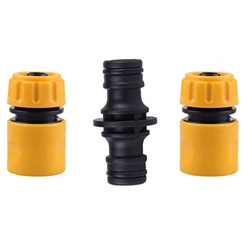 Image of TOPWAYS® Hose Fitting Repair Set 2x Plastic Garden Water Hose 1/2" Quick End Connector & 1x Double Male Hose Connector