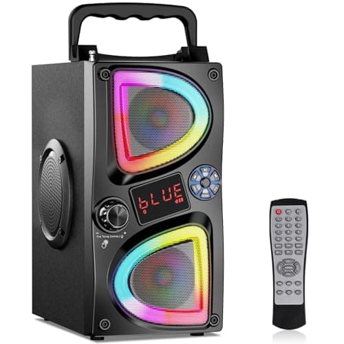 Image of SUPNIU Bluetooth Speaker, 60W(Peak) Wireless Portable Small Home Party Speakers with Double Subwoofer Deep Bass, Radio, Lights, 80dB Loud Stereo Sound Boombox for Outdoor Camping Gifts