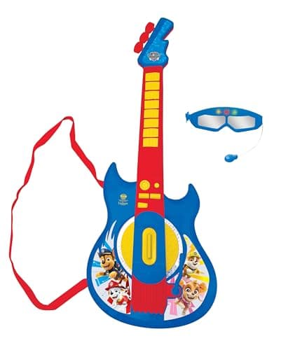 Image of Lexibook, Paw Patrol, Light-Up Electronic Guitar with microphone, glasses with microphone, melodies, 2 game modes, MP3 input, blue/red, K260PALXB
