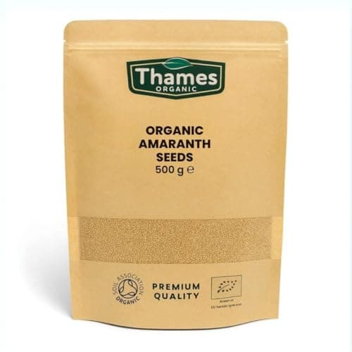 Image of Organic Amaranth Seeds 500g – Certified Organic, Raw, Vegan & Non-GMO – Resealable Bag – No Additives or Preservatives – Ancient Grain for Porridge & Baking | Thames Organic