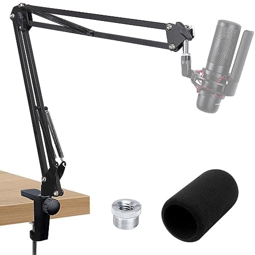 Image of SUNMON HyperX ProCast Microphone Boom Arm - Mic Boom Arm Compatible with HyperX ProCast, Mic Arm Stand with Microphone Cover, Improve Sound Quality,Mic Boom Arm for ProCast by