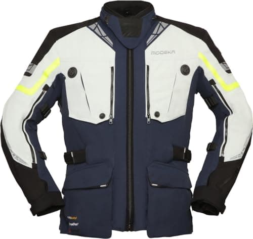 Image of Modeka Panamericana 2 Motorcycle Textile Jacket, light grey/blue, S
