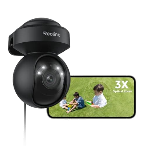 Image of Reolink 4K Outdoor Plug-in WiFi 6 Security Camera with 3X Optical Zoom, PTZ 360° View for CCTV camera, Smart Detection, Auto Tracking, Color Night Vision, 2-Way Audio, E1 Outdoor Pro (Black)
