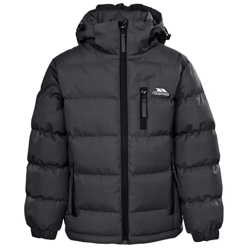 Image of Trespass Boys Padded Jacket Tuff X - Water Resistant & Windproof Puffer Coat, Autumn Winter Hooded Jacket for School & Outdoor, Kids Puffer Jacket with Pockets