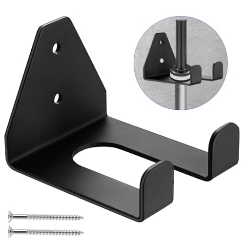 Image of For Olympic Barbell Holder, Vertical Wall Mounted Barbell Storage Rack Brackets Hooks for Home Fitness Equipment Garage Gym Accessory Hanging Storage(Black/1 Bars)