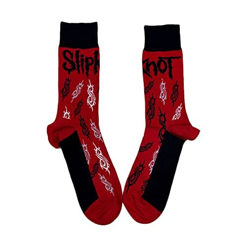 Image of Slipknot Socks Tribal S Band Logo Official Mens Red (UK SIZE 7.5-11.5) One Size