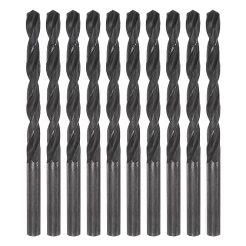 Image of sourcing map 10pcs Jobber Drill Bits 6.8mm (19/71") Nitride Coated High Speed Steel (HSS) 4241 Twist Drill Bits for Stainless Steel Copper Aluminum Alloy Metal Wood Plastic, Black