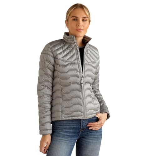 Image of ARIAT Women's Ideal Down Jacket Outerwear, Iridescent Ultimate Grey, Large