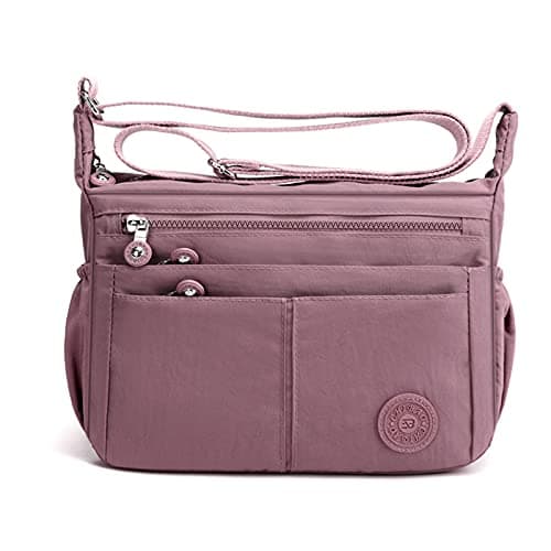 Image of FANDARE Casual Shoulder Bags Women Satchel Waterproof Nylon Lightweight for Sport Work Hiking Shop Crossbody Bag Pink