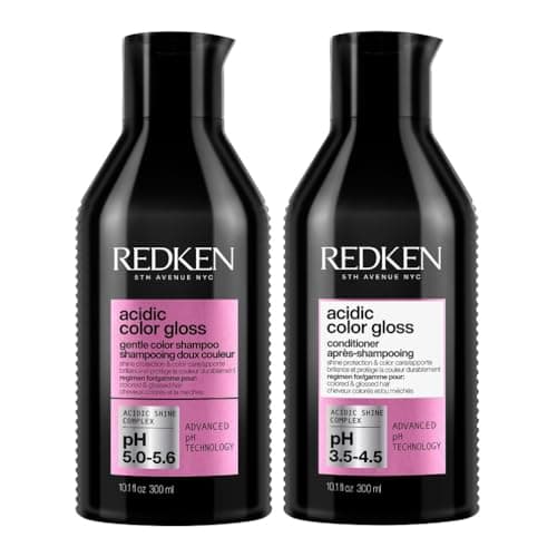 Image of REDKEN Acidic Color Gloss Bundle with Sulphate-Free Shampoo 300ml, and Conditioner 300ml, Perfect For Coloured Hair, Restore Glass-Like Shine and Colour Protection