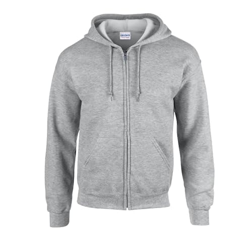 Image of Gildan Heavy Blendâ Full Zip Hooded Sweatshirt Sweatshirt, Sport Grey, L Unisex Adult, Sport Grey, L