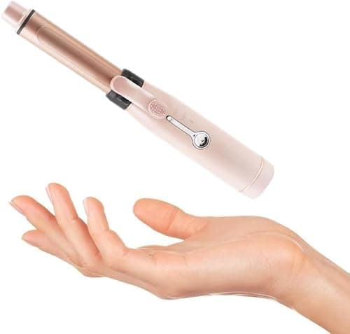 Image of Portable Curling Wand, Mini Cordless Curling Iron USB Rechargeable Ceramic Hair Curling Wand, 2 Temperature Levels Curling Tongs Wet & Dry Use Travel Hairs Curler for Short Hair