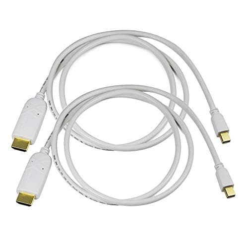 Image of Cablesson White Gold Plated Connector Mini Display Port To HDMI Converter Video Cable (Male To Female) - 2 Pack
