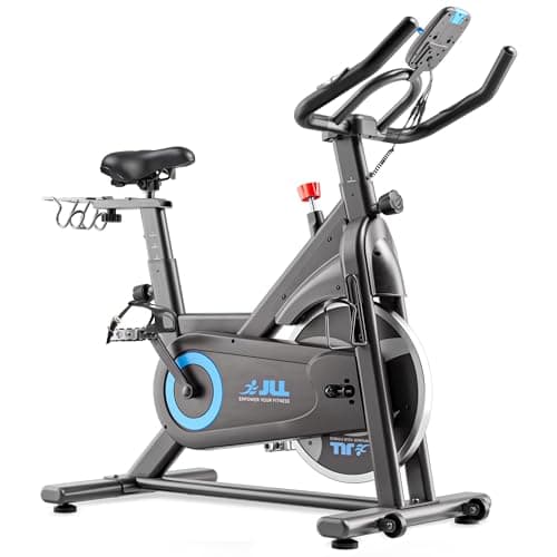 Image of JLL Exercise Bike for Home Use, Magnetic Resistance Stationary Bike, Smart Bluethooth w/Fitness App Connection, LCD Monitor, Indoor Spining Bike Exercise Workout Equipment for Cardio Training - Black