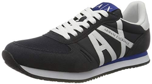 Image of Armani Exchange Micro Suede Multicolor Sneakers, Sneaker Men's, Blue (Navy Optic White), 12.5 UK