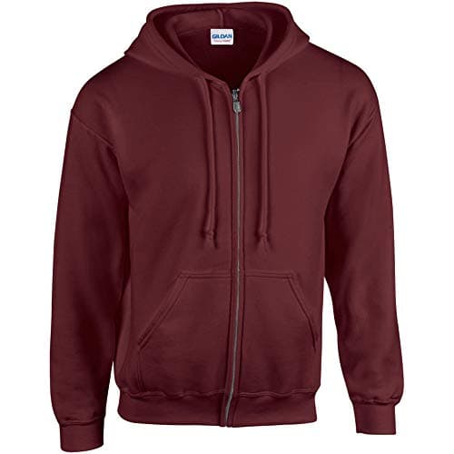 Image of Gildan Heavy Blend Unisex Adult Full Zip Hooded Sweatshirt Top (M) (Maroon)