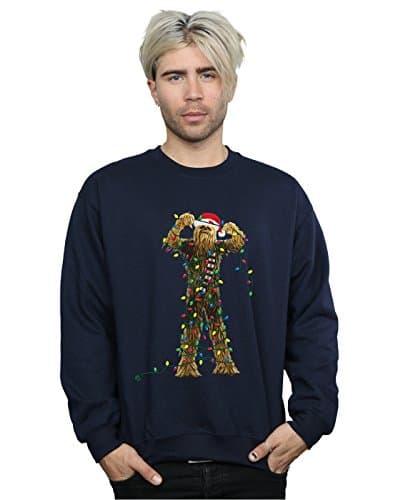 Image of Star Wars Men's Chewbacca Christmas Lights Sweatshirt XX-Large Navy Blue