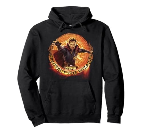 Image of Marvel Infinity War Protect the Wizard Dr. Strange Pullover Hoodie