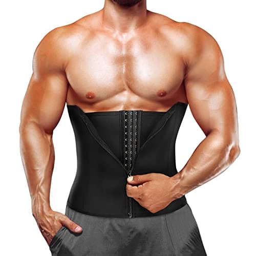 Image of Junlan Men Waist Trainer Corsets Tummy Control Shapewear Sport Workout Girdle Slimming Body Shaper(Black,L)