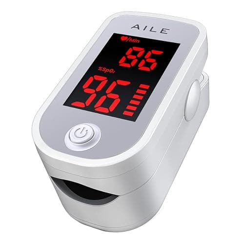 Image of AILE Pulse Oximeter Oxygen Meter Adults Accurate Fast Easy Larger Red Screen Oxygen Monitor with Lanyard Blood Saturation Monitor -O2 Saturation Meter Pulse-Oximeter