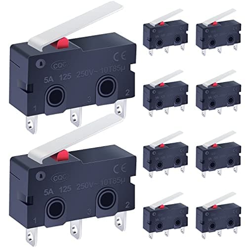 Image of Taiss 10Pcs Mini Micro Switch AC 125-250V 5A 3 Pins Red Cherry Arcade Limit Switch SPDT 1 NO 1 NC KW11-3Z-02