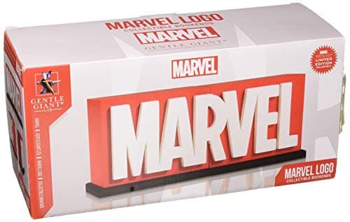 Image of Gentle Giant Marvel Logo Bookends (2-Piece, White/Red, Polystone)