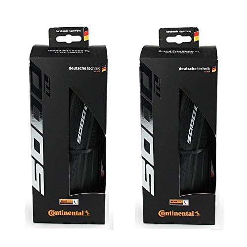 Image of Continental Set of 2 GP 5000 TL, 700x25C, Racing Bike Tires, Tubeless, Black, Folding, 0101628