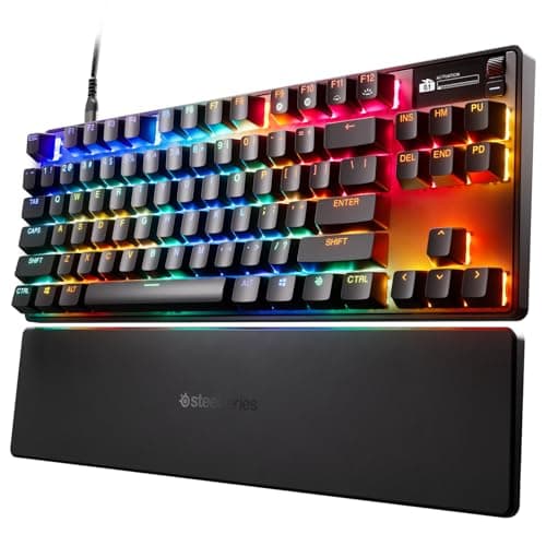 Image of SteelSeries Apex Pro TKL Gen 3 OmniPoint 3.0 HyperMagnetic Switches — Adjustable Actuation — Rapid Trigger — Game-Ready Presets — Protection Mode — Rapid Tap/SOCD — OLED — RGB — PBT Keycaps — USB-C