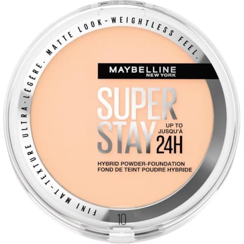Image of Maybelline Powder Foundation, Long-lasting 24H Wear, Medium to Full Coverage, Transfer, Water & Sweat Resistant, SuperStay 24H Hybrid Powder Foundation, 10