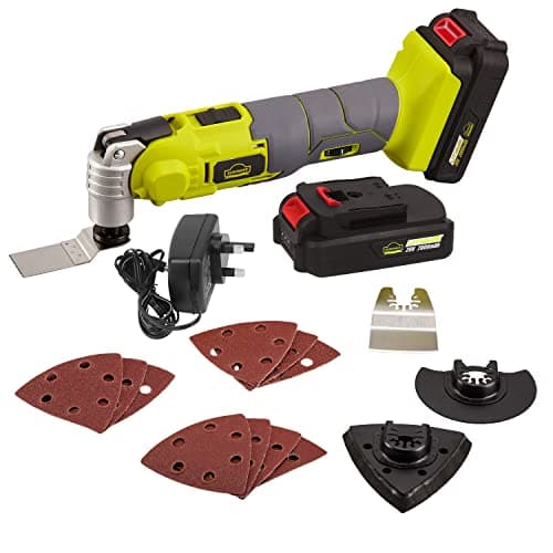 Image of Cordless Oscillating Multi-Tool, DEWINNER 20V 2Ah Lithium-Ion, LED Variable Speed Universal Fit, Battery and Charger Include, 15-Piece Kit